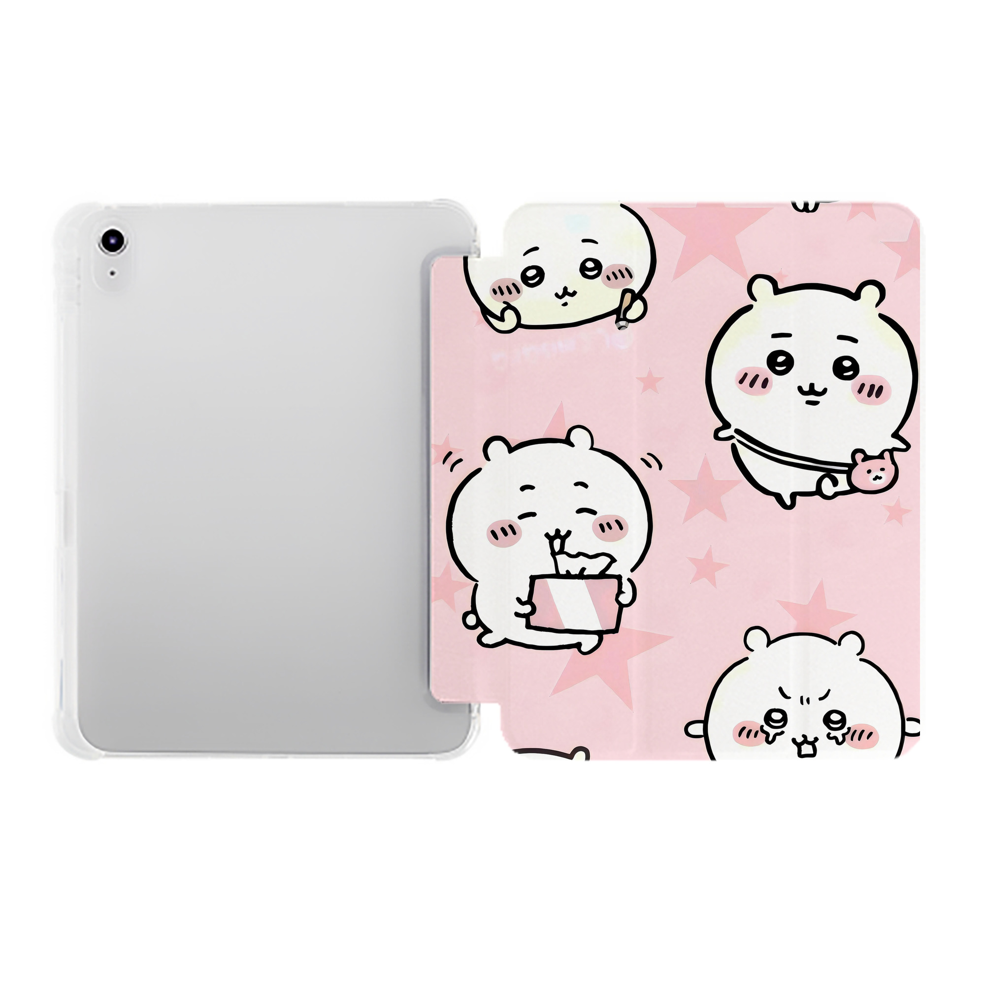 （画像用） ちいかわ Chii-kawa IPad ケース ペン収納付き 三つ折りスタンド PUレザー×シリコン 対応機種9.5/10.5/10.9インチ